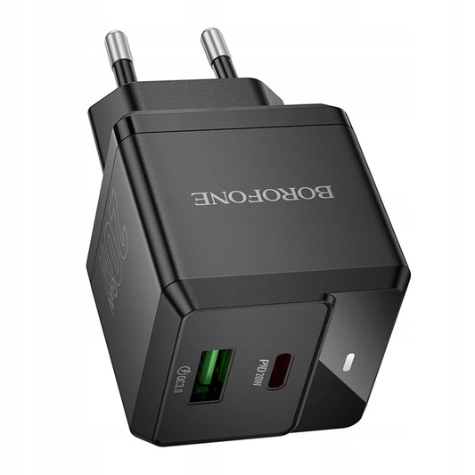 Borofone BN19 Intenso Netwerkoplader, 20W, 3A, 1 x USB-A - 1 x USB-C, Zwart