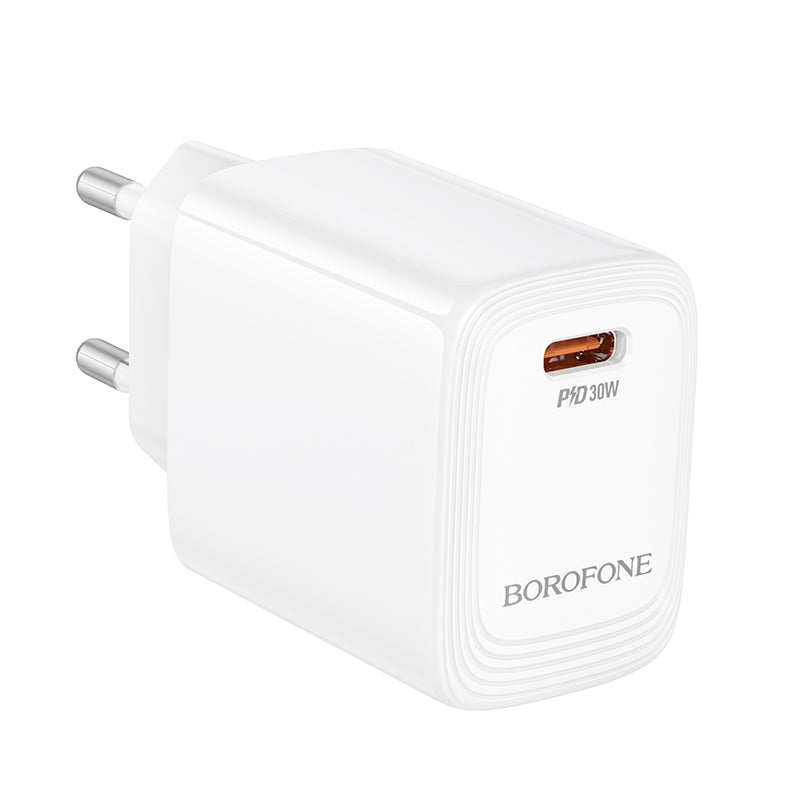 Borofone BN28 Fuente Network Charger, 30W, 3A, 1 x USB-C, White