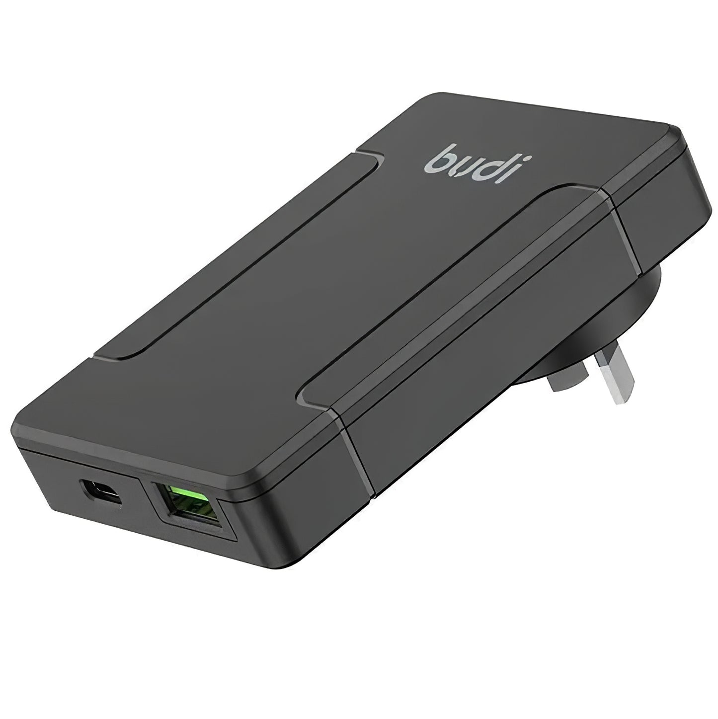 Budi Netwerkoplader, 65W, 3A, 1 x USB-A - 1 x USB-C, Zwart, Gereviseerd 