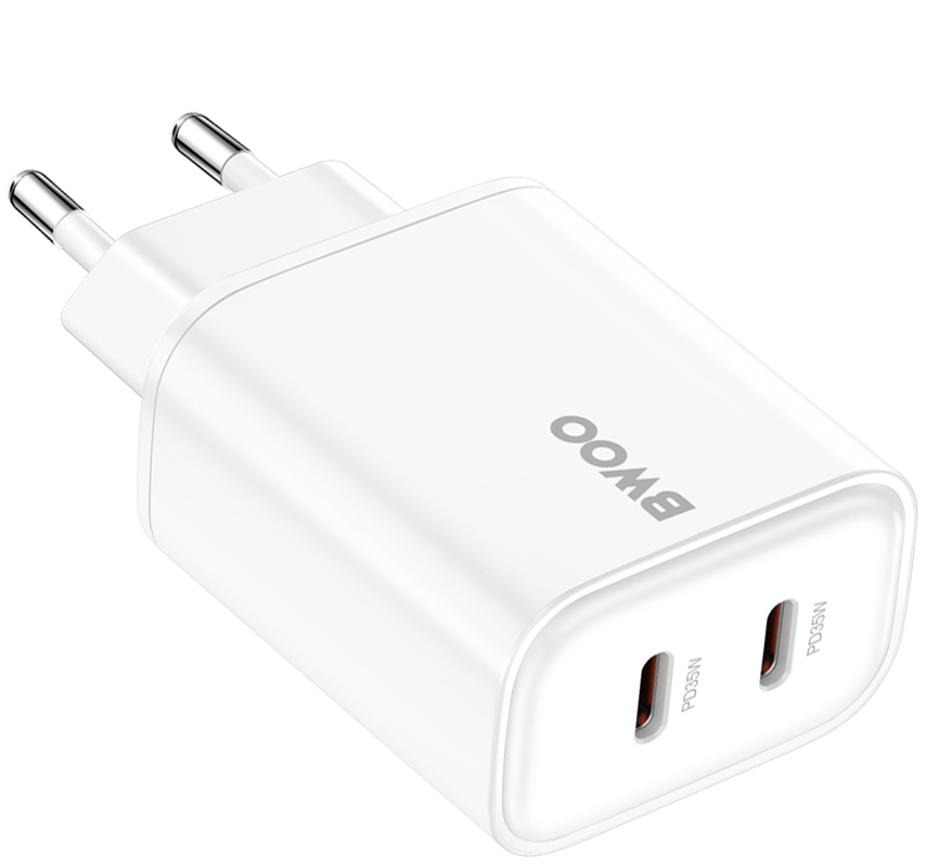 BWOO CDA206 Netlader, 35W, 3A, 2 x USB-C, Wit