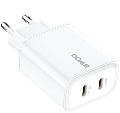 BWOO CDA206 Netlader, 35W, 3A, 2 x USB-C, Wit