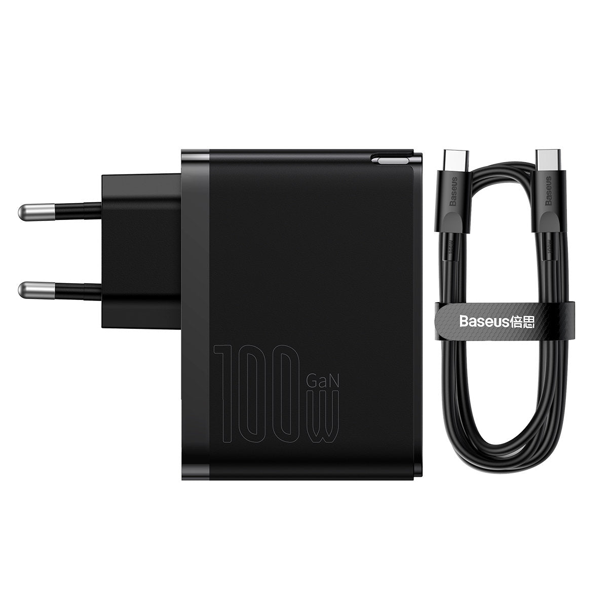 Netwerkoplader met USB-C Kabel Baseus GaN5 Pro, 100W, 3A, 1 x USB-A - 1 x USB-C, Zwart CCGP090201