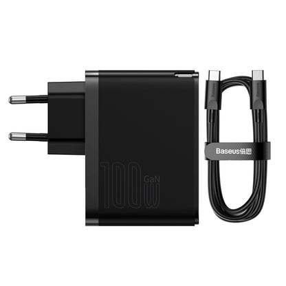 Netwerkoplader met USB-C Kabel Baseus GaN5 Pro, 100W, 3A, 1 x USB-A - 1 x USB-C, Zwart CCGP090201