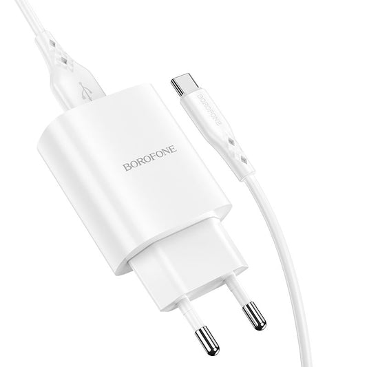 Netwerkoplader met USB-C kabel Borofone BN1, 10W, 2.1A, 1 x USB-A, Wit