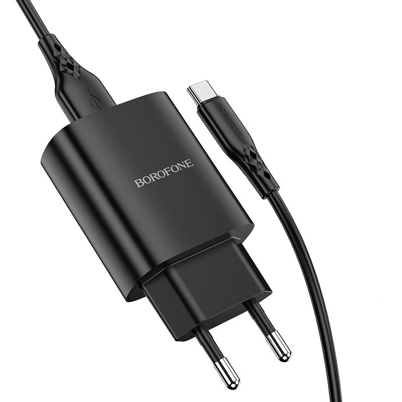 Netwerkoplader met USB-C kabel Borofone BN1, 10W, 2.1A, 1 x USB-A, zwart