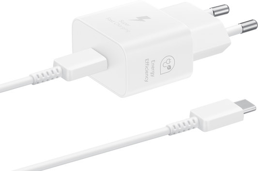 Samsung USB-C Cable Network Charger Samsung, 25W, 3A, 1 x USB-C, White EP-T2510XWEGEU 