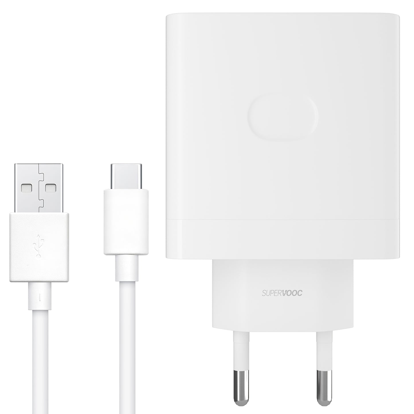 Oppo Netwerkoplader met USB-C kabel, 67W, 6.1A, 1 x USB-A, Wit VCB7CAEH