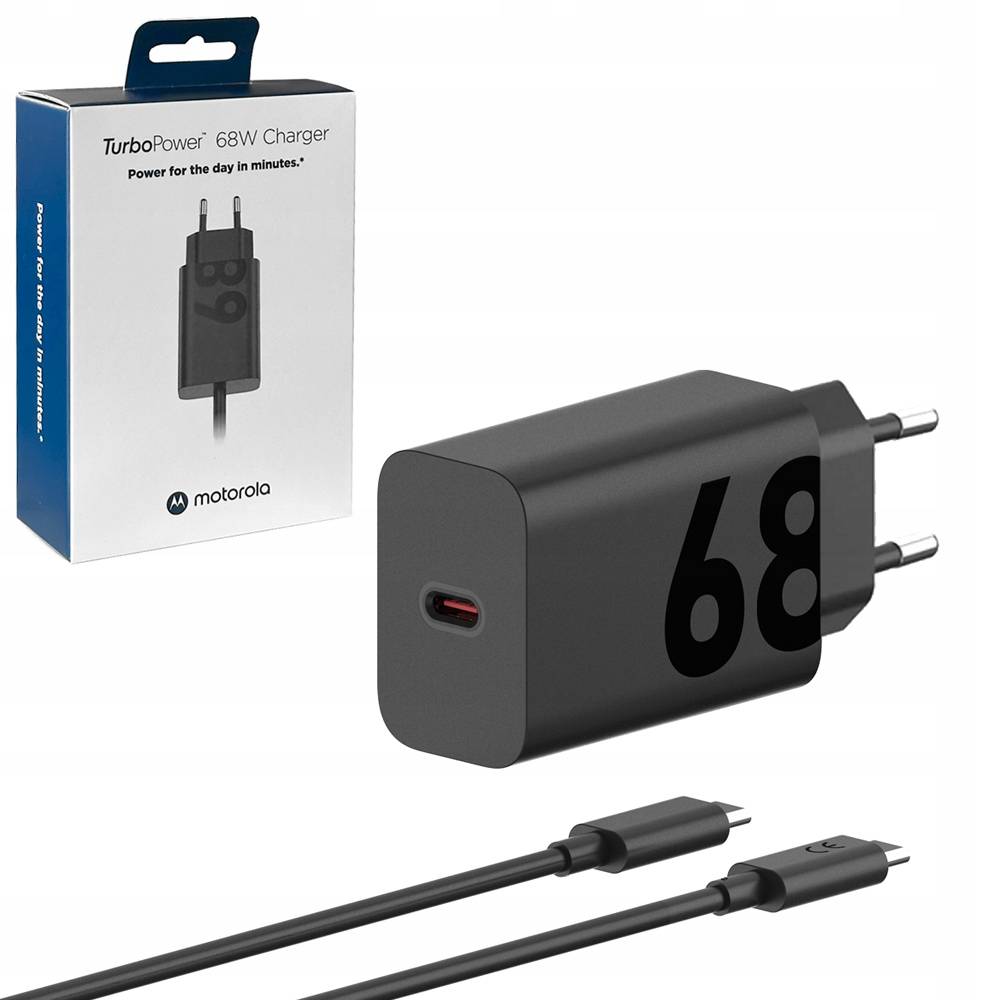 Netwerkoplader met USB-C kabel Motorola, 68W, 6.2A, 1 x USB-C, zwart PG38C06281 