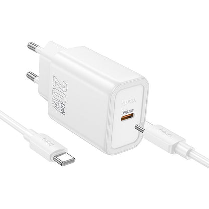 Netwerkoplader met USB-C Kabel HOCO N60, 20W, 3A, 1 x USB-C, Wit