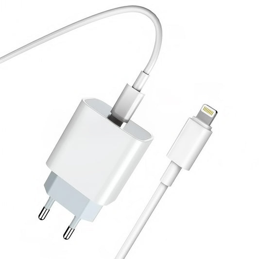 Netwerkoplader met Lightning-kabel Prestico F8S, 20W, 3A, 1 x USB-C, Wit