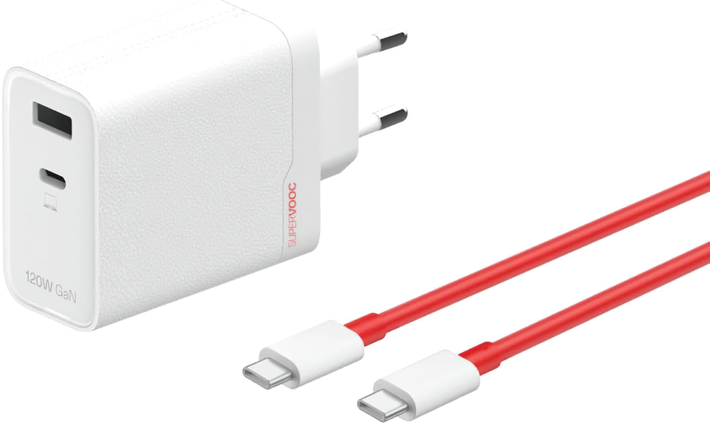 Netlader met USB-C Kabel OnePlus OSABBCBBAE, 120W, 7.3A, 1 x USB-A - 1 x USB-C, Wit 5461100631