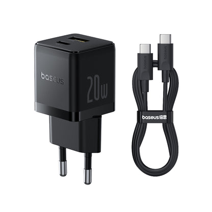 Netwerkoplader met USB-C Kabel Baseus Palm, 20W, 3A, 1 x USB-A - 1 x USB-C, Zwart P10111608113-01