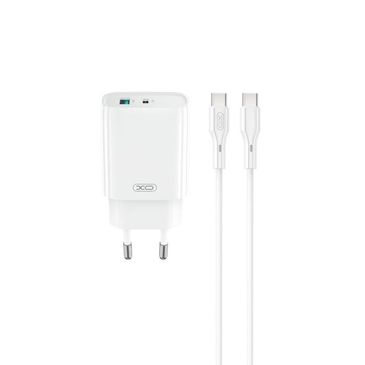 Netwerkoplader met USB-C Kabel XO Design CE29, 20W, 3A, 1 x USB-A - 1 x USB-C, Wit