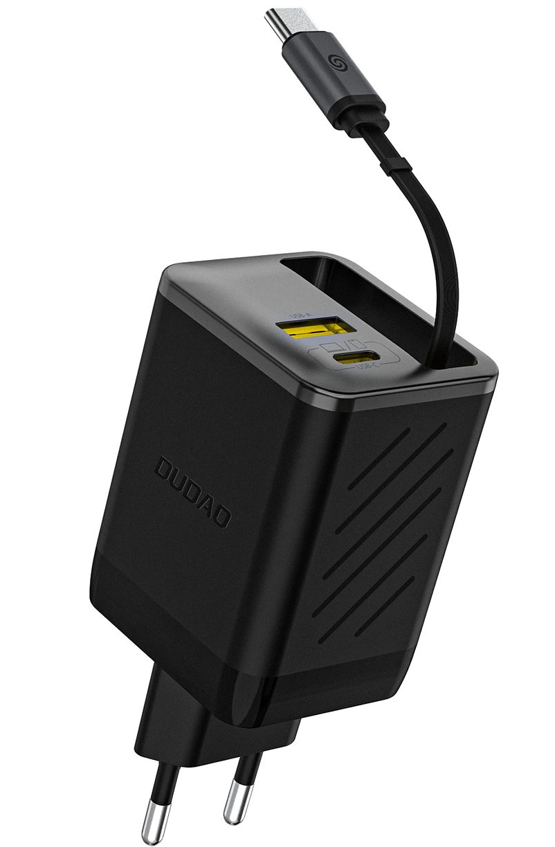 Netwerkoplader met USB-C Kabel Dudao A67EU, 67W, 3.35A, 1 x USB-A - 1 x USB-C, Zwart