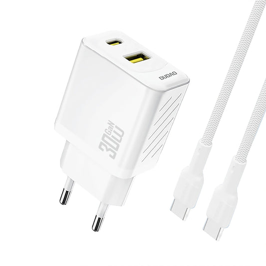 Netwerkoplader met USB-C Kabel Dudao A27TCEU, 30W, 1 x USB-A - 1 x USB-C, Wit