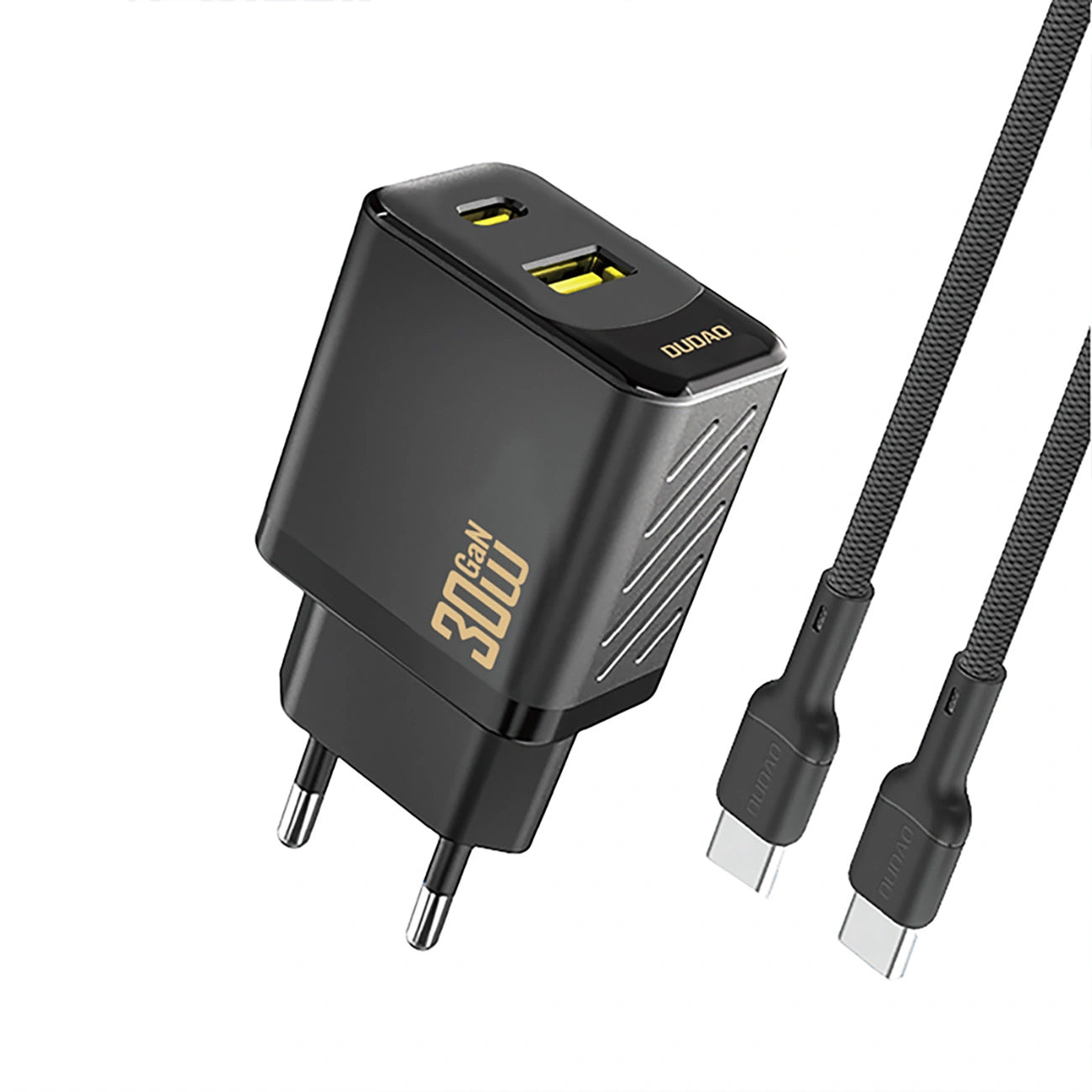Netwerkoplader met USB-C Kabel Dudao A27TCEU, 30W, 1 x USB-A - 1 x USB-C, Zwart