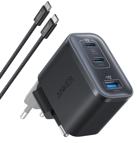 Netwerkoplader met USB-C Kabel Anker Nano, 70W, 3.5A, 1 x USB-A - 2 x USB-C, Grijs B121A311