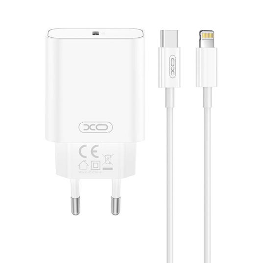 Netlader met Lightning-kabel XO Design CE32, 20W, 3A, 1 x USB-C, Wit