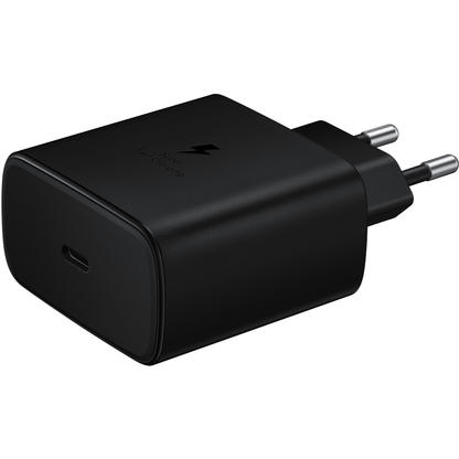 Network Charger with USB-C Cable Samsung EP-TA845 + DW767JBE, 45W, 4.05A, 1 x USB-C, Black GP-PTU020SOFBQ