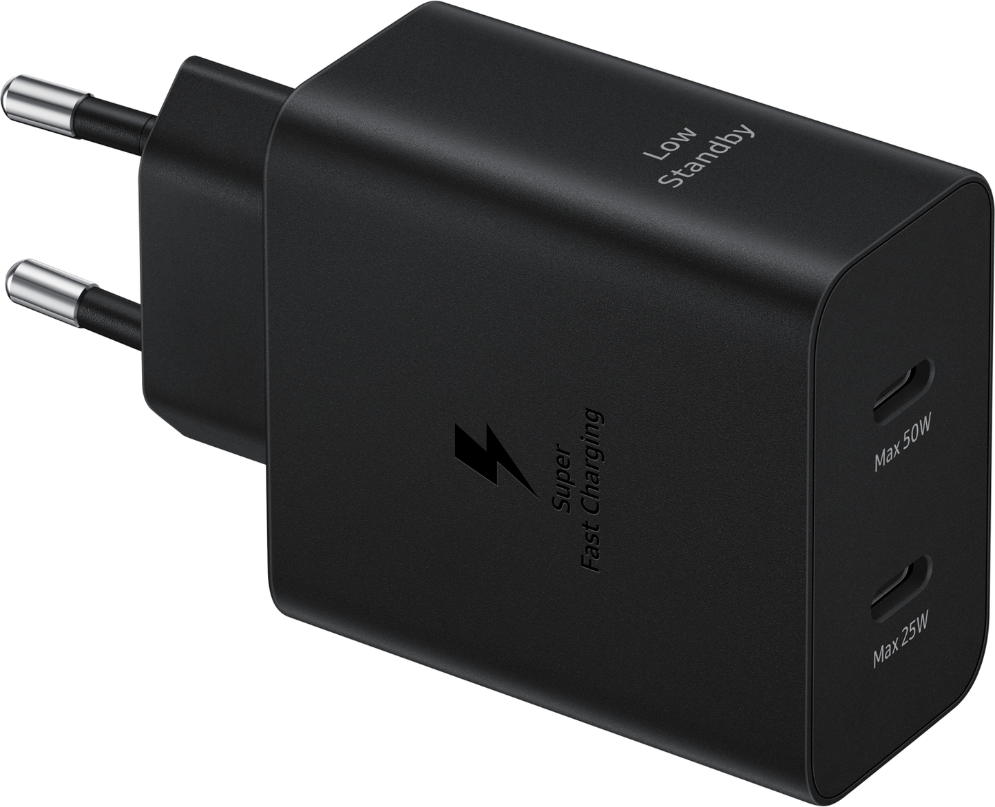 Samsung Netwerkoplader met USB-C kabel, 50W, 3A, 2 x USB-C, zwart EP-T5020XBEGEU