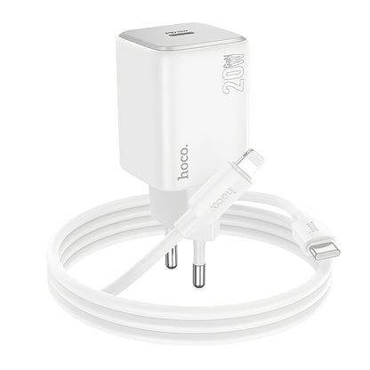 Netwerkoplader met Lightning-kabel HOCO N40, 20W, 3A, 1 x USB-C, Wit