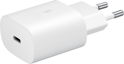 Network Charger with USB-C Cable Samsung, 25W, 3A, 1 x USB-C, White EP-TA800XWEGWW