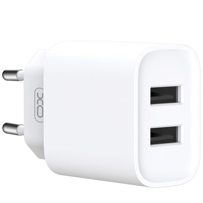 Netwerkoplader met microUSB-kabel XO Design CE02C, 10,5 W, 2,1A, 2 x USB-A, Wit 