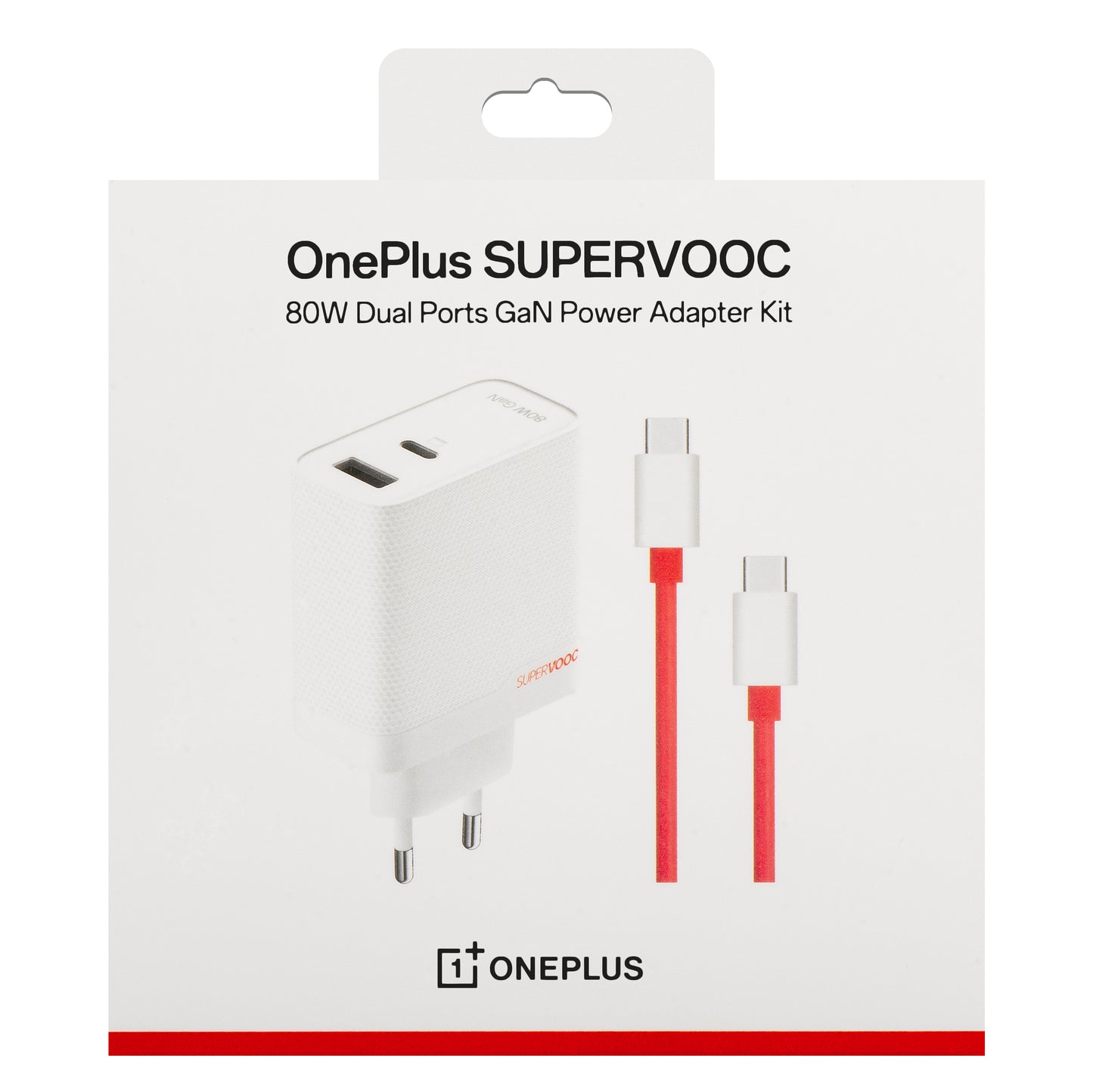 OnePlus Netwerkoplader met USB-C kabel OnePlus, 80W, 7.3A, 1 x USB-A - 1 x USB-C, Wit 5461100597