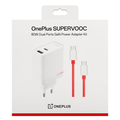 OnePlus Netwerkoplader met USB-C kabel OnePlus, 80W, 7.3A, 1 x USB-A - 1 x USB-C, Wit 5461100597