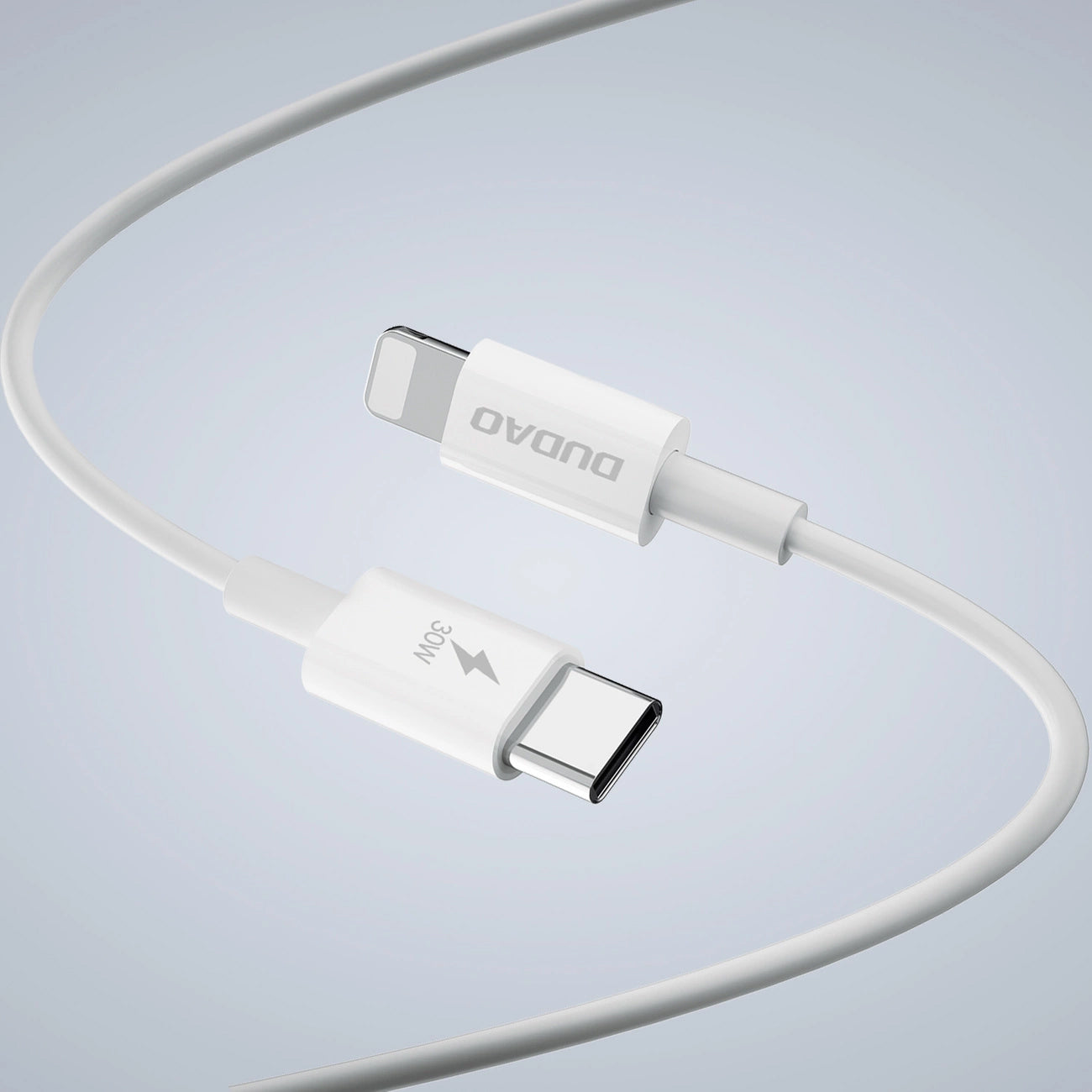 Dudao A30EUL Netwerkoplader met Lightning-kabel, 30 W, 3 A, 1 x USB-A - 1 x USB-C, Wit 