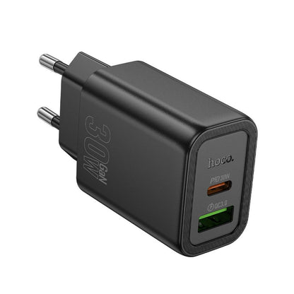 Netwerkoplader HOCO N63, 30W, 3A, 1 x USB-A - 1 x USB-C, Zwart