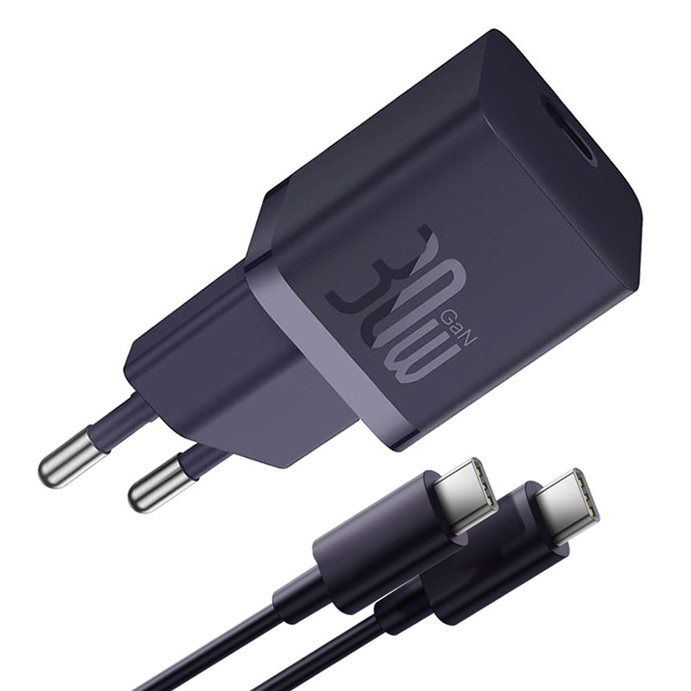 Netwerkoplader met USB-C Kabel Baseus GaN Mini 1C, 30W, 3A, 1 x USB-C, Paars P10110902523-00