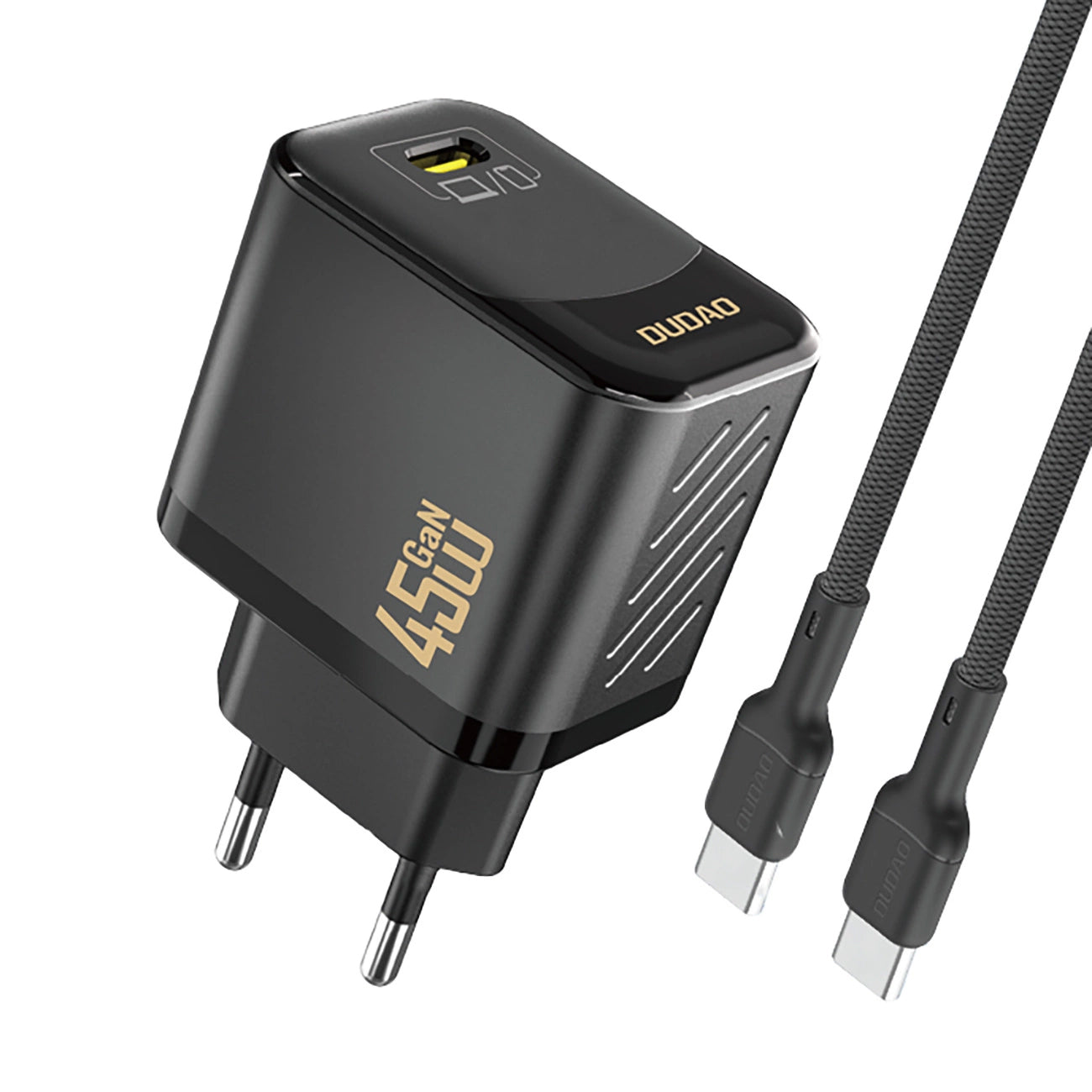 Netwerkoplader met USB-C Kabel Dudao A28C, 45W, 3A, 1 x USB-C, Zwart