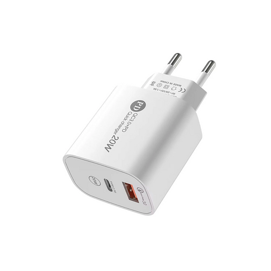Netwerkoplader met USB-C Kabel A6MaxL, 20W, 3A, 1 x USB-A - 1 x USB-C, Wit