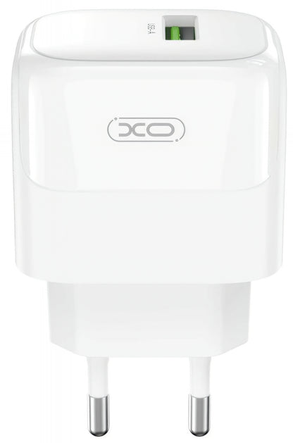 Netwerkoplader met microUSB-kabel XO Design L135, 18W, 3A, 1 x USB-A, Wit