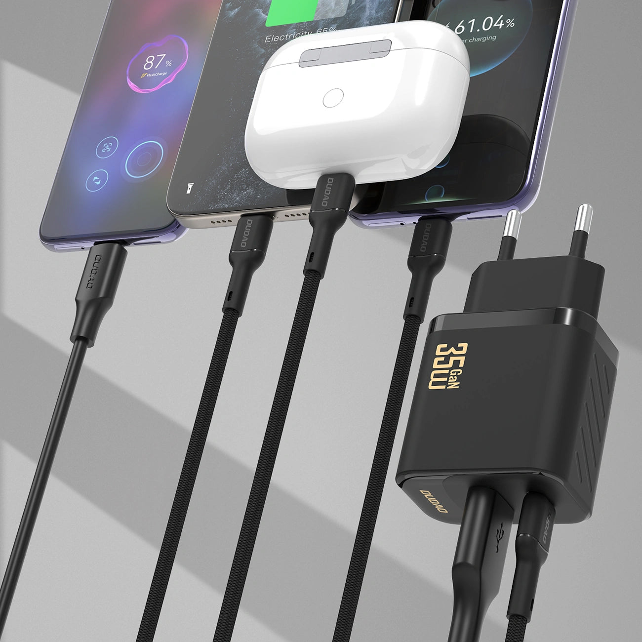 Netwerkoplader met USB-C Kabel Dudao A27 Max, 35W, 1 x USB-A - 1 x USB-C, Zwart