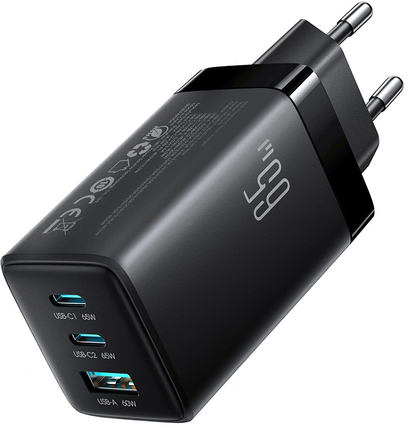 Netlader met USB-C-kabel Joyroom JR-TG10, 65W, 3,25A, 1 x USB-A - 2 x USB-C, Zwart
