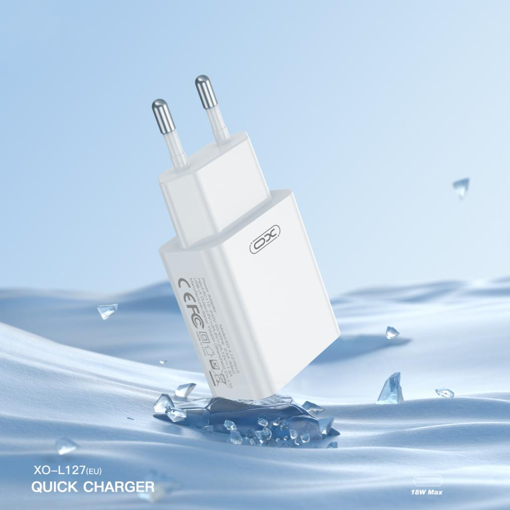 Netlader Met USB-C Kabel XO Design L127, 18W, 3A, 1 x USB-A, Wit