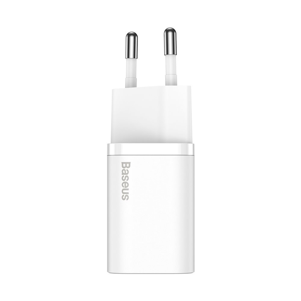 Baseus Super Si netwerkoplader met Lightning-kabel, 20 W, 3 A, 1 x USB-C, Wit TZCCCSUP-B02 