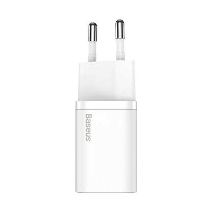 Baseus Super Si netwerkoplader met Lightning-kabel, 20 W, 3 A, 1 x USB-C, Wit TZCCCSUP-B02 