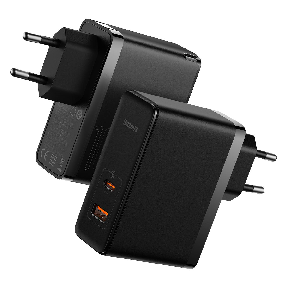 Netwerkoplader met USB-C Kabel Baseus GaN5 Pro, 100W, 3A, 1 x USB-A - 1 x USB-C, Zwart CCGP090201
