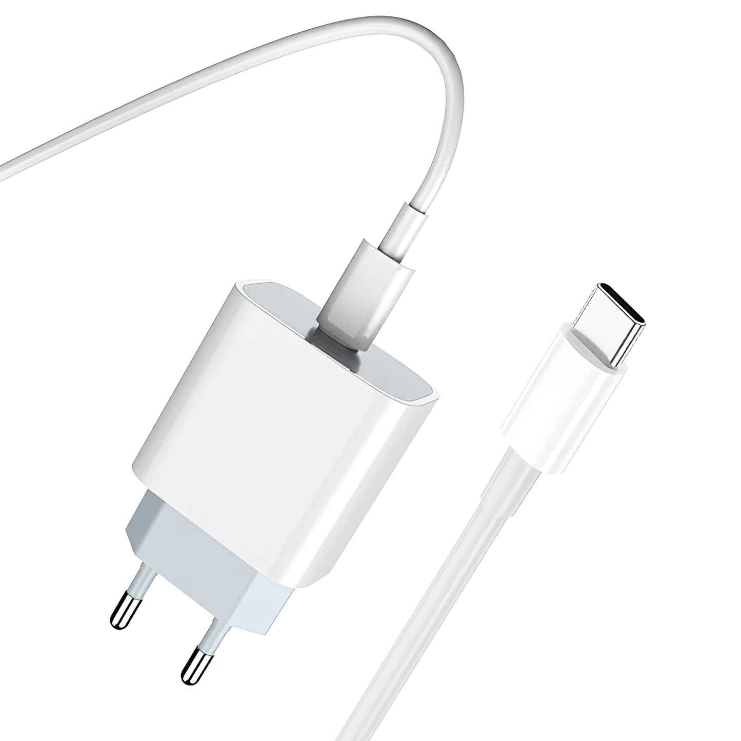 Netlader met USB-C-kabel Prestico F8S, 20W, 3A, 1 x USB-C, Wit