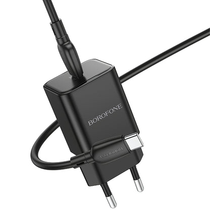 Netwerkoplader met USB-C kabel Borofone BN13 Veiligheid, 30W, 3A, 1 x USB-C, Zwart 