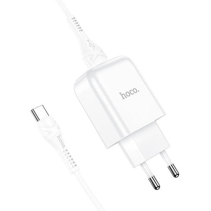 Netwerkoplader met USB-C kabel HOCO N2, 10W, 2.1A, 1 x USB-A, Wit 