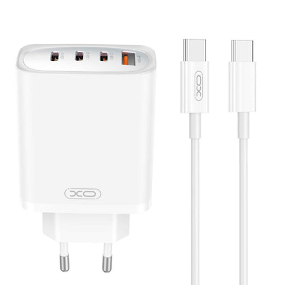 Netwerkoplader met USB-C kabel XO Design CE23, 65W, 3,25A, 1 x USB-A - 3 x USB-C, Wit 