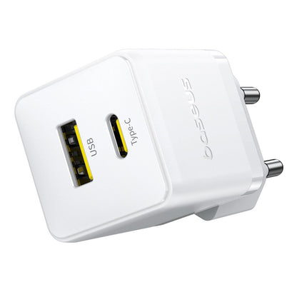 Netwerkoplader met USB-C Kabel Baseus Palm, 20W, 3A, 1 x USB-A - 1 x USB-C, Wit P10111608213-01