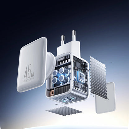 Netwerkoplader met USB-C Kabel Joyroom JR-TCL05, 45W, 3A, 2 x USB-C, Wit