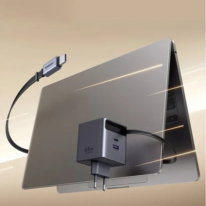 Netwerkoplader met USB-C Kabel UGREEN X615, 65W, 3A, 1 x USB-A - 1 x USB-C, Grijs
