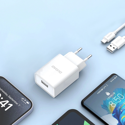 Netwerkoplader met USB-C Kabel Dudao A4EU, 10W, 2.1A, 1 x USB-A, Wit