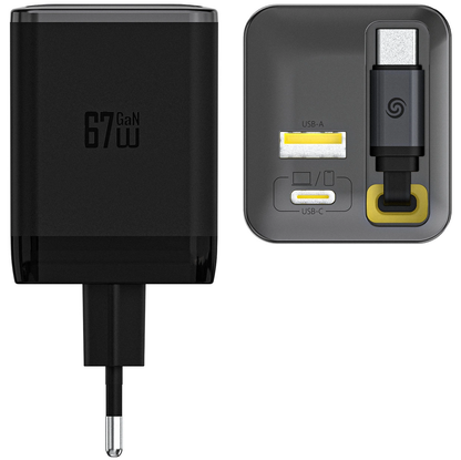 Netwerkoplader met USB-C Kabel Dudao A67EU, 67W, 3.35A, 1 x USB-A - 1 x USB-C, Zwart